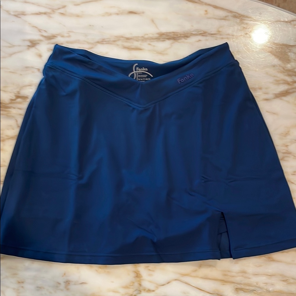 Fanka Slate Blue InstaBreeze Athletic Tennis Skort Skirt, Size M New